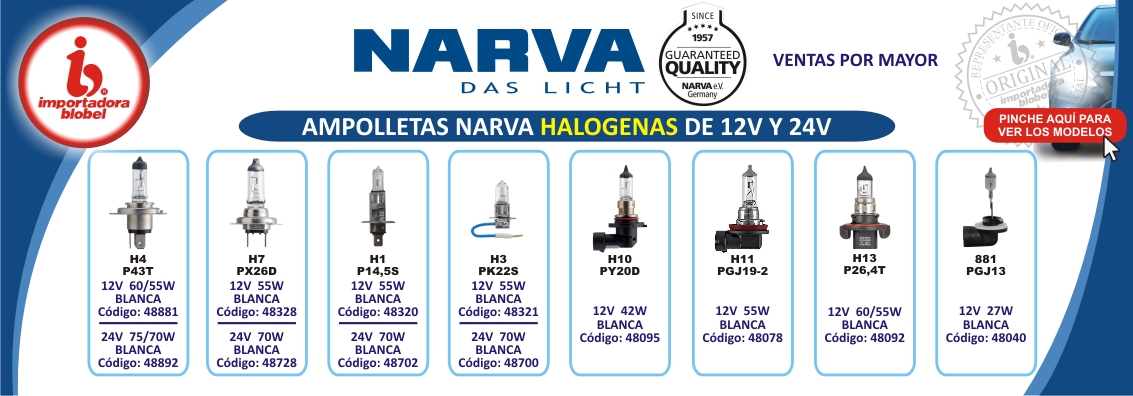 Ampolletas Halogenas Narva